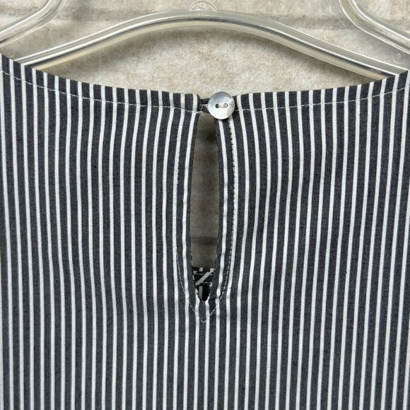 J Jill Striped Tie-Front Top Black White 3/4 Sleeve Women’s M - Picture 3 of 10